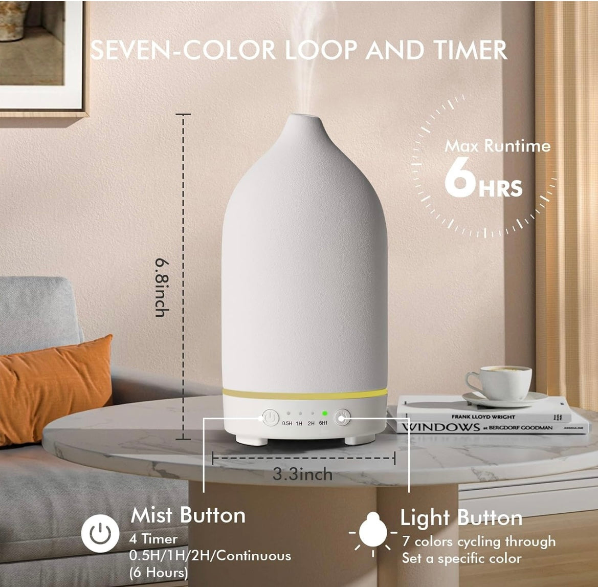 Ceramic electric aroma oil diffuser