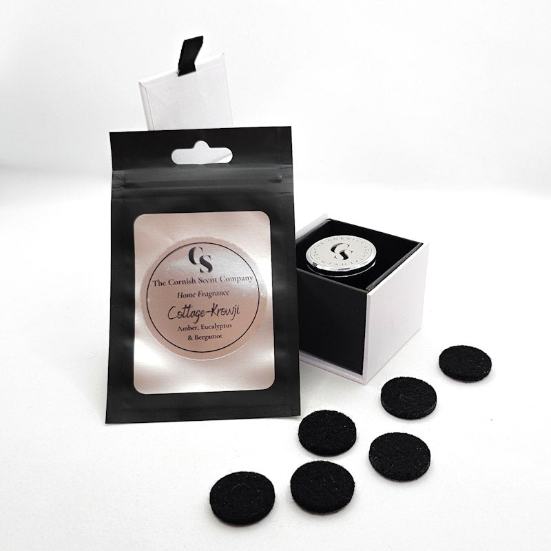 Car vent air freshener holder with scented discs - The Cornish Scent Company