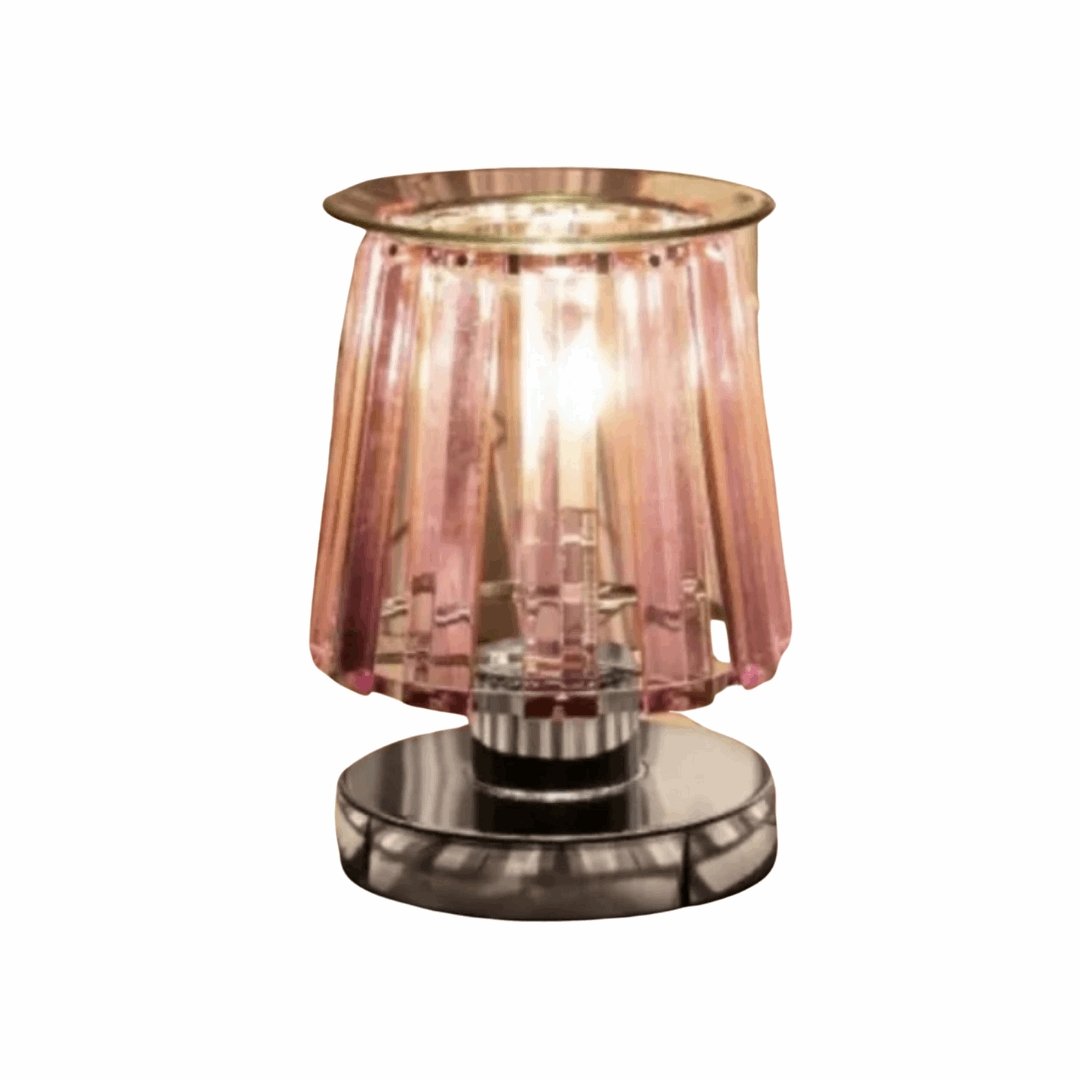 Pink and silver crystal electric touch lamp wax warmer - The Cornish Scent Company